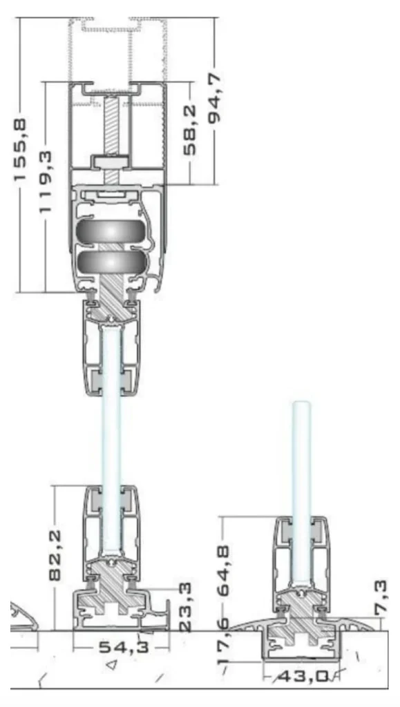 Cortes Perfiles Sección Cortinas Cristal