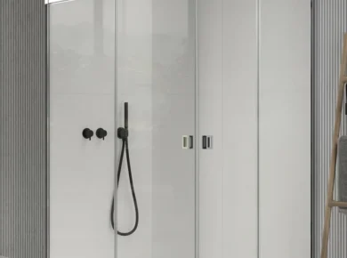 Mampara con apertura vértice